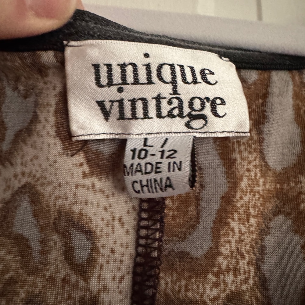 Unique Vintage Brown Leopard Print Dress - Picture 2 of 4